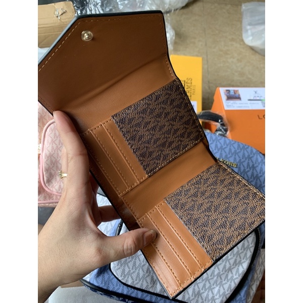 Ví nữ gập mini phối màu 12cm đẹp