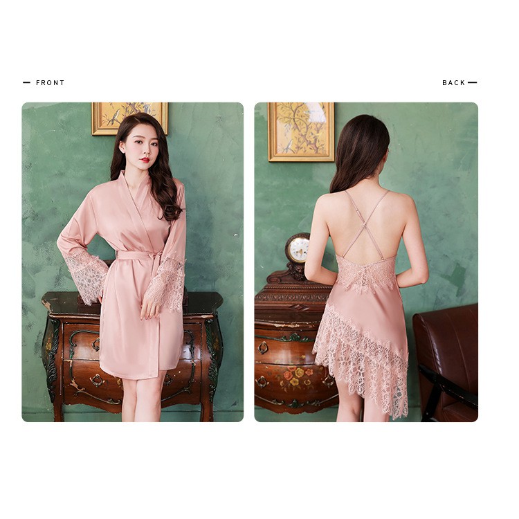 Đồ Lót Kimono Lụa 9011 Lụa 2 Trong 1 / Áo Choàng Ngủ | BigBuy360 - bigbuy360.vn