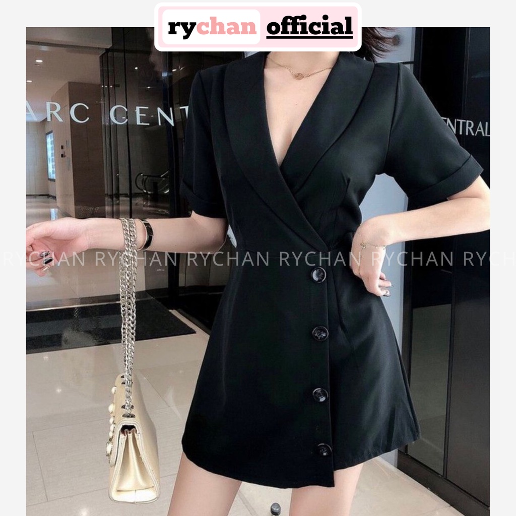 Jumpsuit Đi Chơi Cổ Vest Quyến Rũ 2 Màu Đen Đỏ - JU000