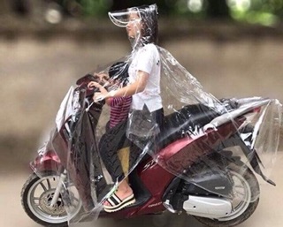 Áo mưa đôi che mặt trong suốt(loại 1 đầu và 2 đầu)