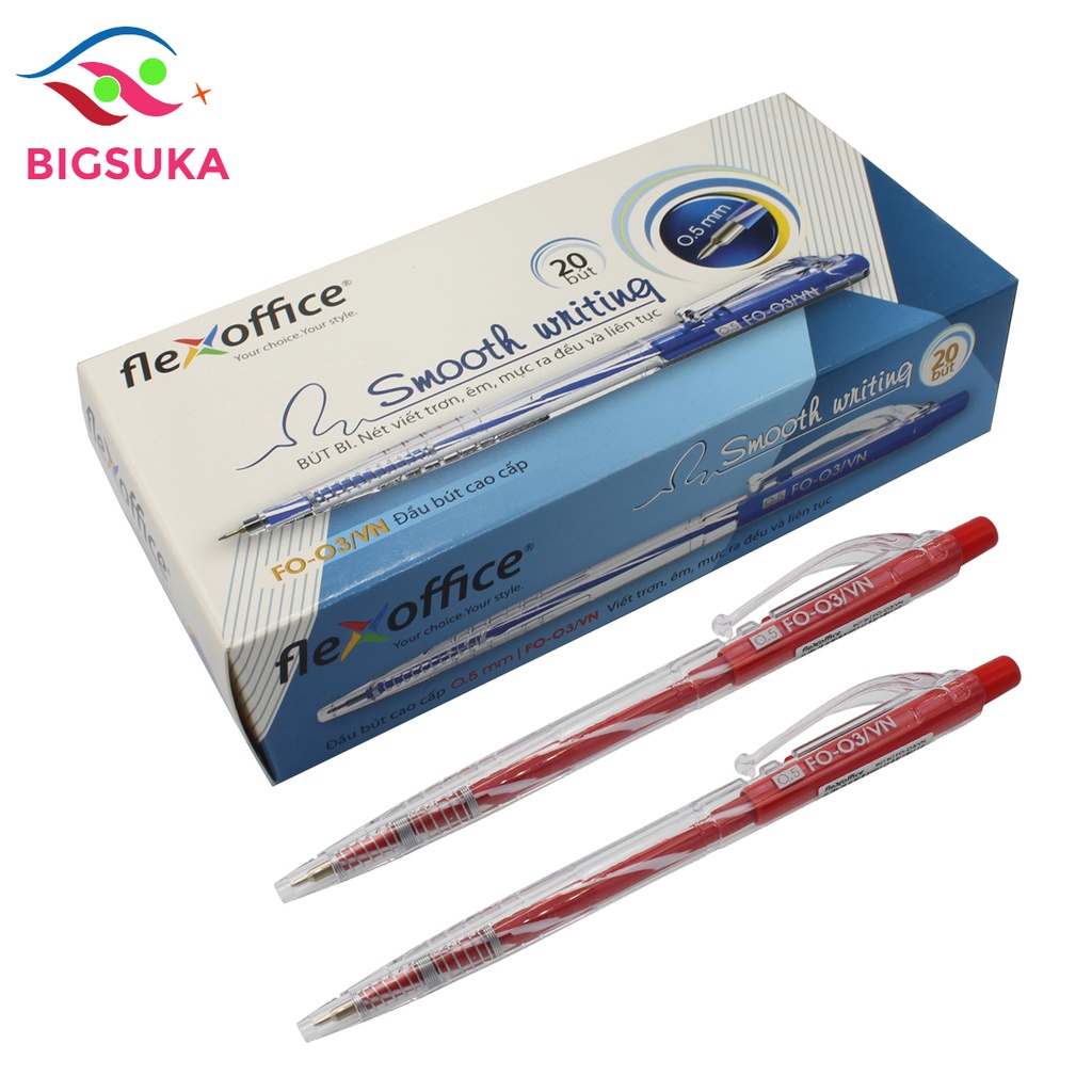 Bút bi Thiên Long xanh FO-03 đầu bút 0.5mm BIGSUKA