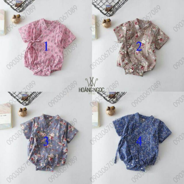 ÁO LIỀN QUẦN NGẮN TAY KIỂU YUKATA CHO BÉ TRAI, BÉ GÁI