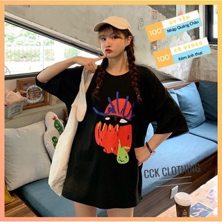 Áo phông nam nữ phom rộng, áo unisex tay lỡ nhập taobao màu đen phong cách ulzzang hottrend mang cặp đôi A95