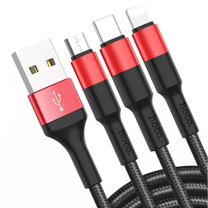 Cáp sạc hoco. X26 3in1 truyền data nhanh chóng dài 100CM