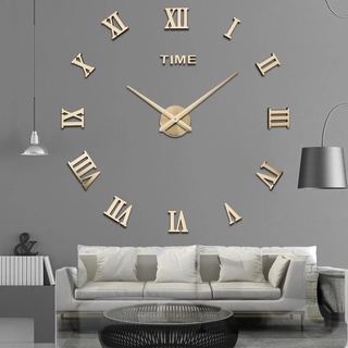 Đồng hồ dán tường mặt gương acrylic 3d cỡ lớn 15 * 10cm diy