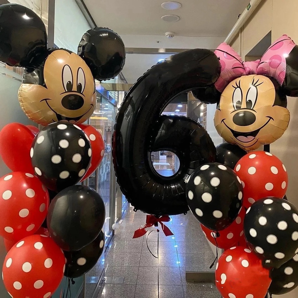 Bong Bóng Hình Chuột Mickey Và Minnie Dùng Trang Trí Tiệc Sinh Nhật Cho Bé