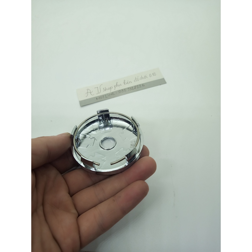 Logo chụp mâm, ốp lazang bánh xe ô tô Mitsubishi đường kính 60mm - 01 chiếc