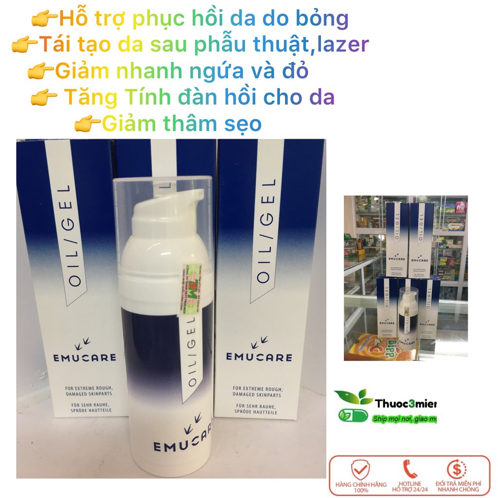 Emucare oil/gel 50ml-Dùng cho da khô,bỏng,vảy nén,sau lazer