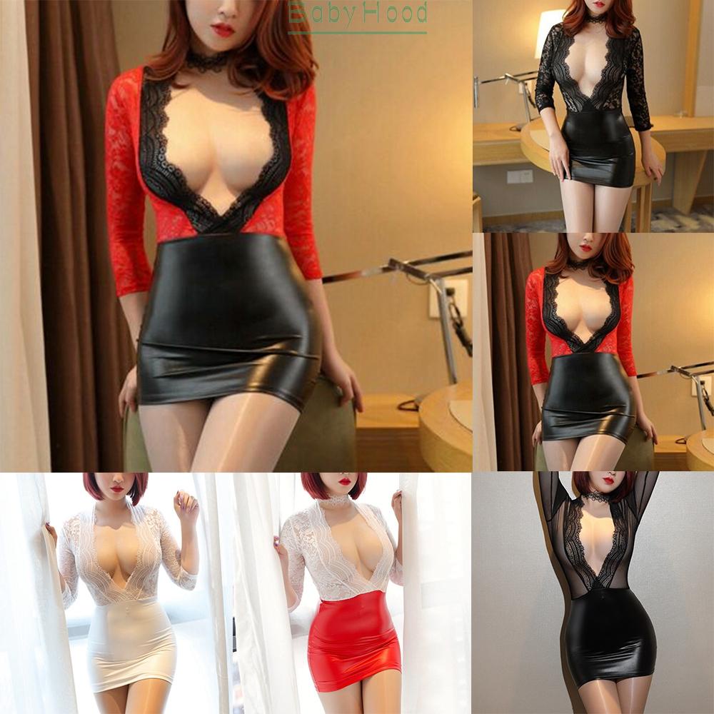 BBHOOD~Bodycon Dress Bandage Breathable Clubwear Wetlook Cocktail Evening Lingerie