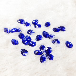 5 Hạt cườm giọt nước nhựa đính kết áo màu xanh đen size 1.5cm