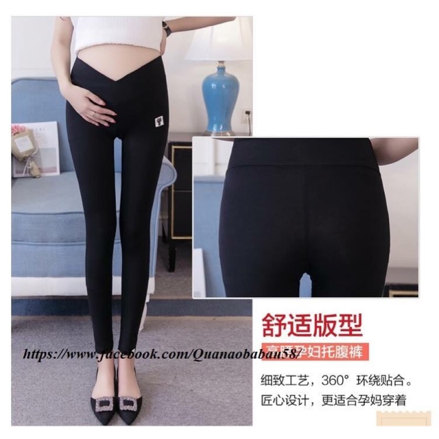 Quần legging bầu cạp chéo