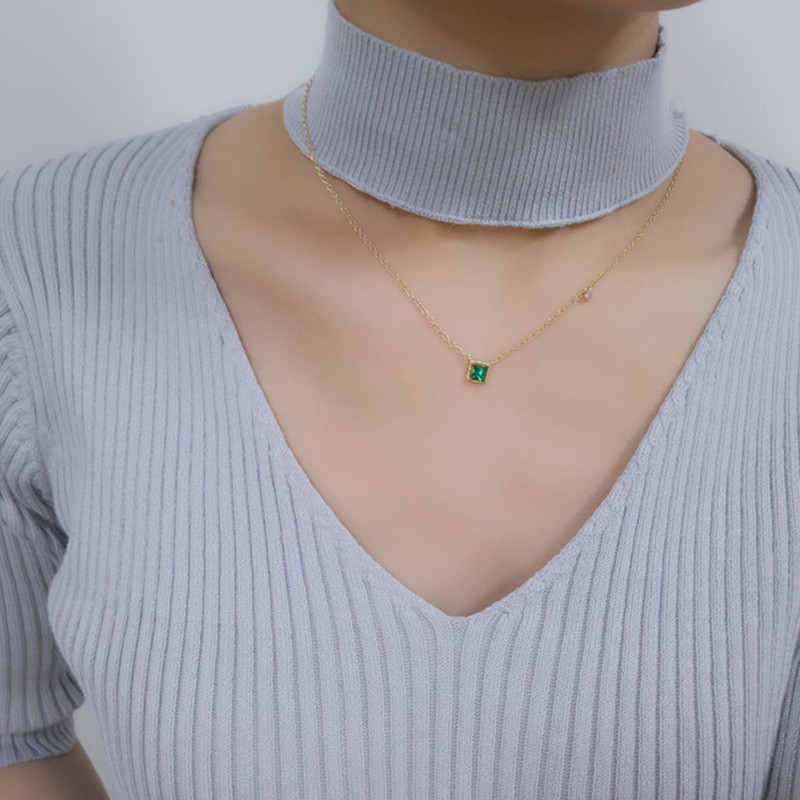 Dây chuyền đá emerald tinh tế