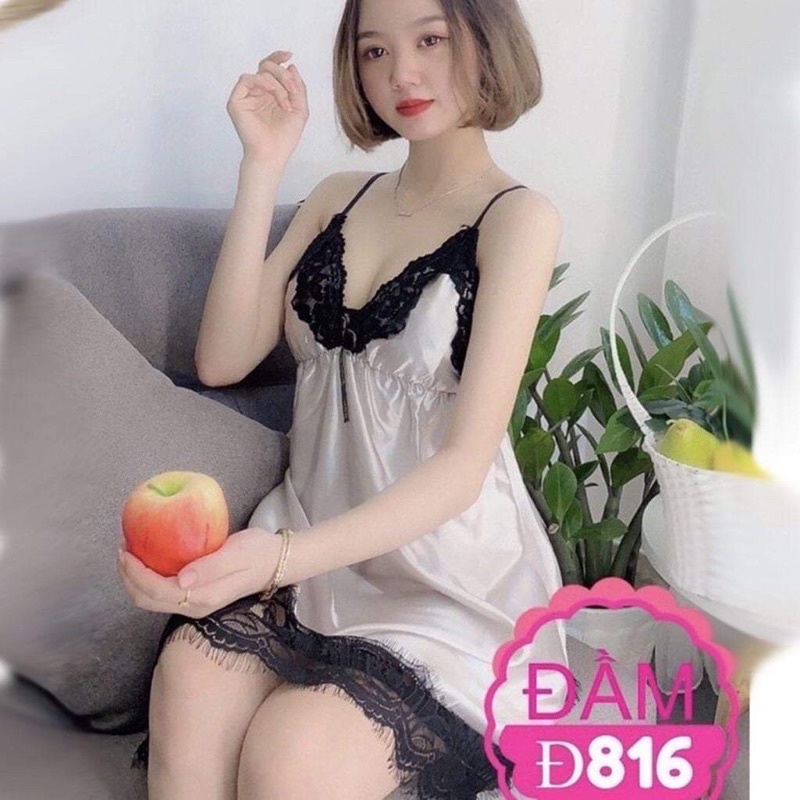 :)) Váy ngủ gợi sexy gợi cảm , đầm ngủ 2 dây cúp ngực không mút phối ren siu xinh siu iu ❤️❤️ | BigBuy360 - bigbuy360.vn