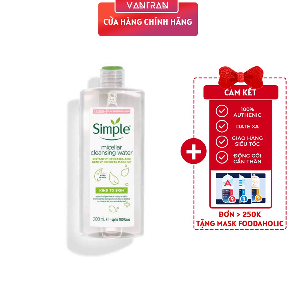 Nước Tẩy Trang Simple Micellar Cleansing Water 200ml