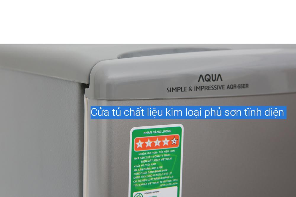 Tủ lạnh Aqua 50 lít AQR-55ER (SS)-HÀNG CHÍNH HÃNG