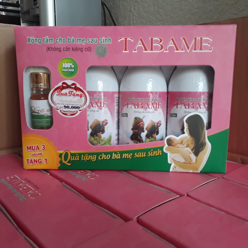 Nước xông tắm sau sinh Tabame (combo 3 chi tabame tặng tắm bé hoặc nước xông vùng kín trị giá 90000đ)