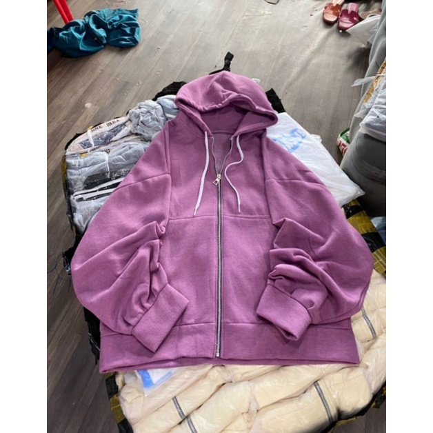 Áo khoác nỉ ngoại khóa kéo sắt tay phồng - update thêm màu