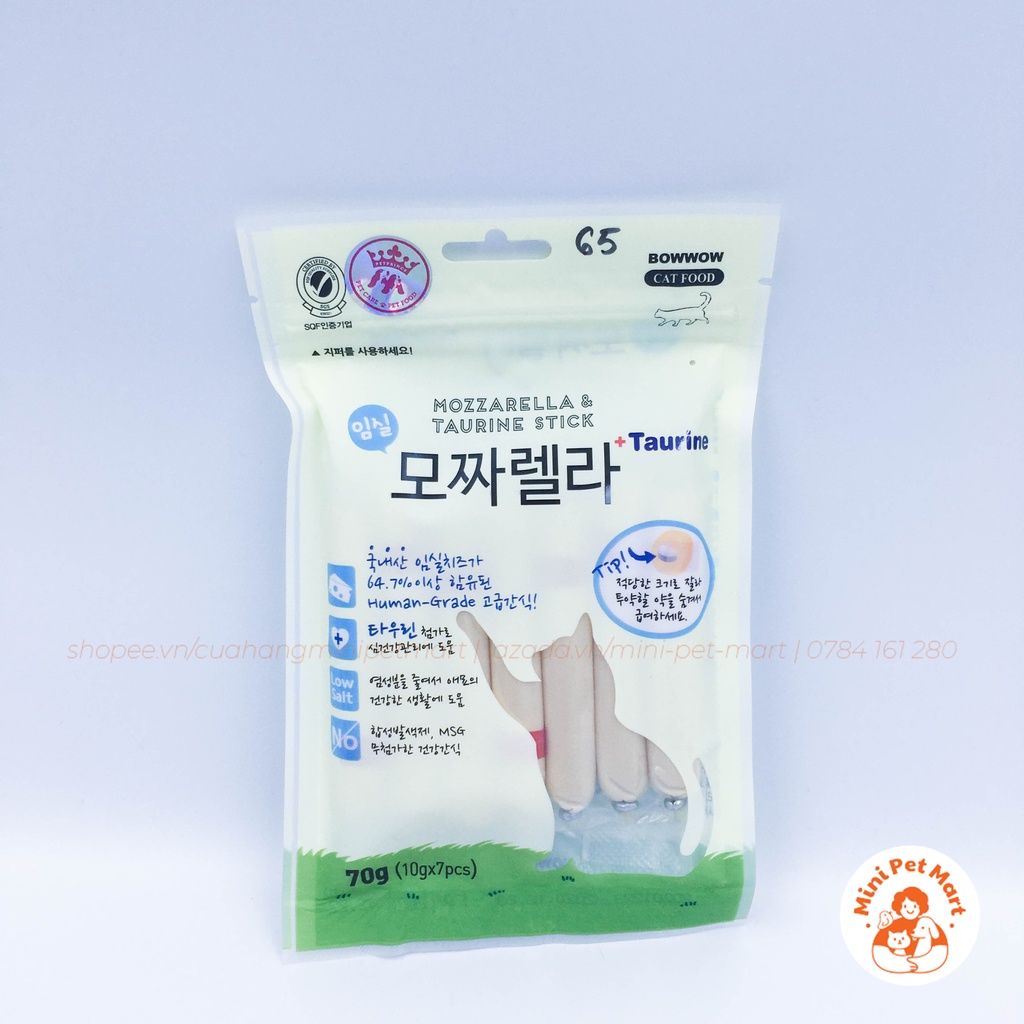 Xúc xích cho mèo BOWWOW 70g (7 cây) | Snack ăn vặt, bánh thưởng cho mèo