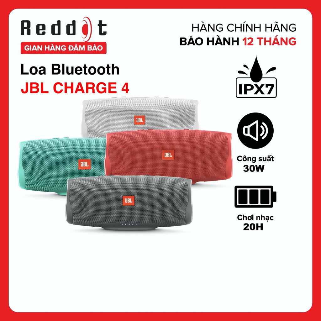 Loa Bluetooth JBL Charge 4, 30W - Hàng Chính Hãng