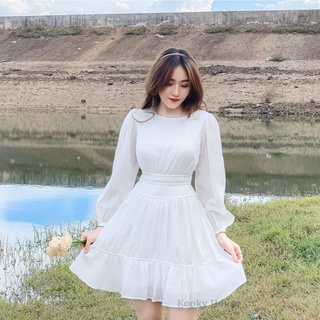 KOOKY HOUSE - EDANA DRESS TRẮNG - Đầm thiết kế dáng xoè ba tầng công chúa