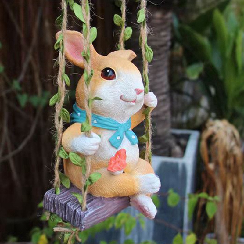 Tượng Thỏ Cánh Thiên Thần Trang Trí Sân Vườn