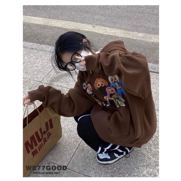 Áo Khoác Nỉ Ngoại POP Wave Unisex - Jacket form rộng tay bồng kiểu dáng đường phố