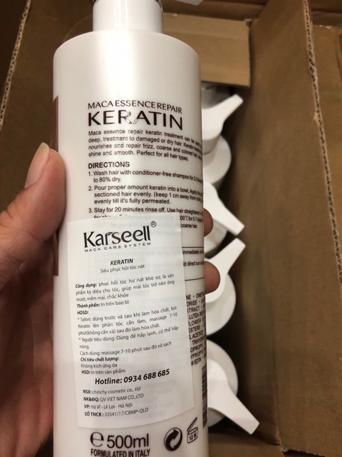 Kem ủ tóc - hấp tóc keratin Karseell phục hồi tóc khô xơ hư tổn nặng do làm hóa chất 500ml