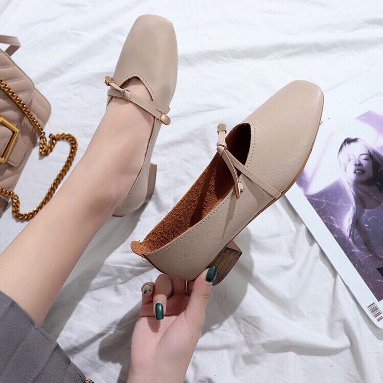 Giày búp bê thắt nơ công chúa xinh xinh gót cao 3cm | BigBuy360 - bigbuy360.vn