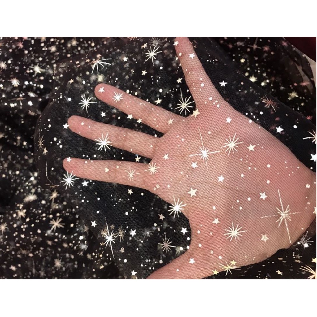 💥 Vải voan lưới sao tuyết phun💥 làm phông nền chụp sản phẩm, chụp nail, trang trí sinh nhật, rèm decor