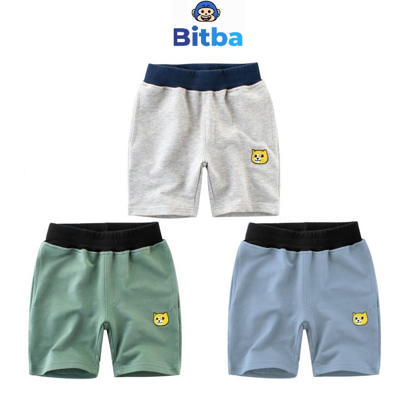 Quần thun bé trai short đùi size đại phong cách hàn quốc xuất dư cho bé từ 2 đến 8 tuổi Bitba
