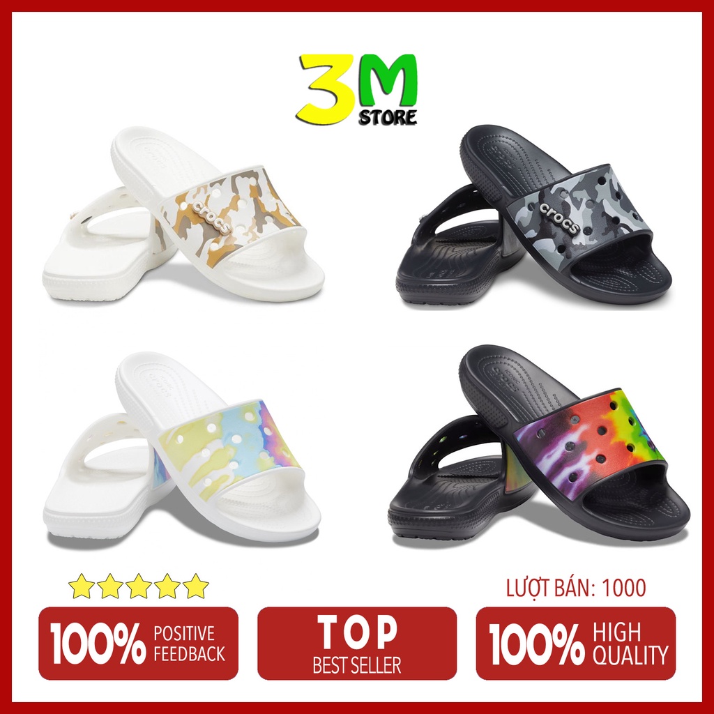 Dép Quai Ngang, Dép Lê Cross Slide Classic camo họa tiết Unisex Êm, Bền, Đẹp Nhiều Màu