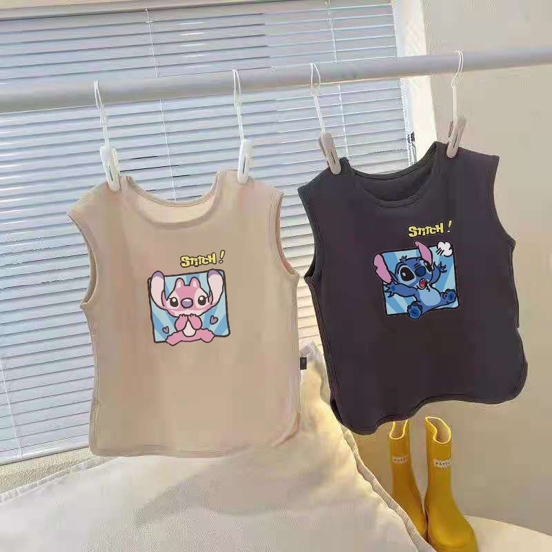 Áo Thun Cotton Mỏng Sát Nách In Hoạt Hình Thời Trang Mùa Hè Cho Bé