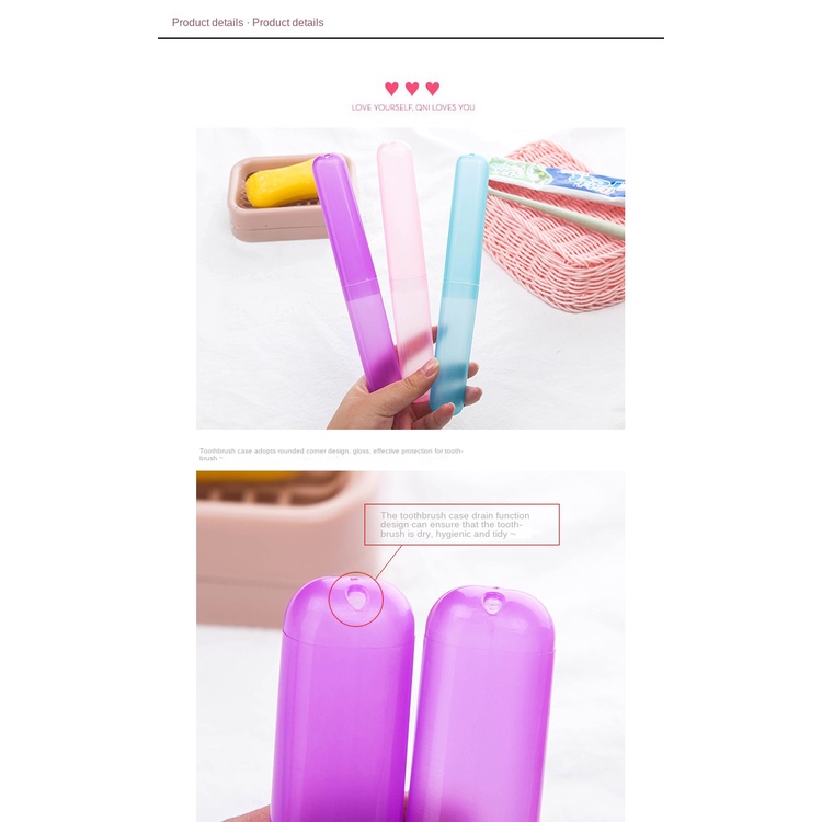 Bộ Hộp Đựng Bàn Chải Đánh Răng Du Lịch Tiện Dụng Màu Sắc Ngọt Ngào