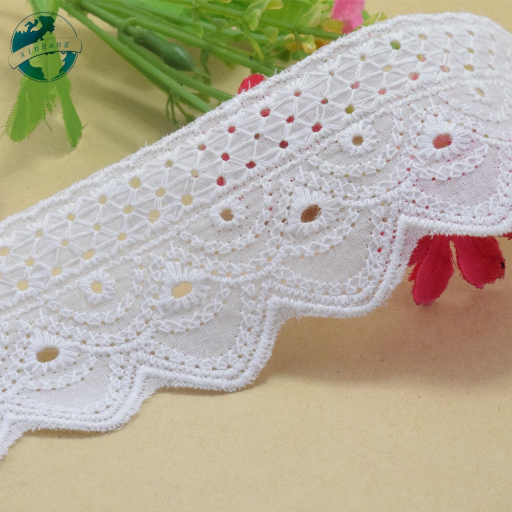 Cuộn Ren Ruy Băng mini Rộng 4.8cm Chất Liệu 100% cotton Phối Ren Dùng Để Trang Trí Quần Áo diy 3176