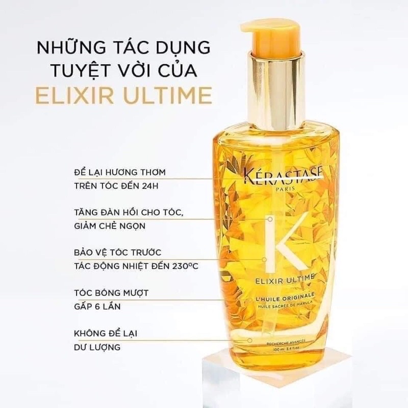 DẦU DƯỠNG PHỤC HỒI TÓC CAO CẤP KERASTASE ELIXIR ULTIME 100ml