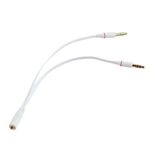 Dây cáp chuyển đổi tai nghe AUX Audio Mic từ ổ cắm chia đôi đến 2 giắc cắm 3.5 mm kép