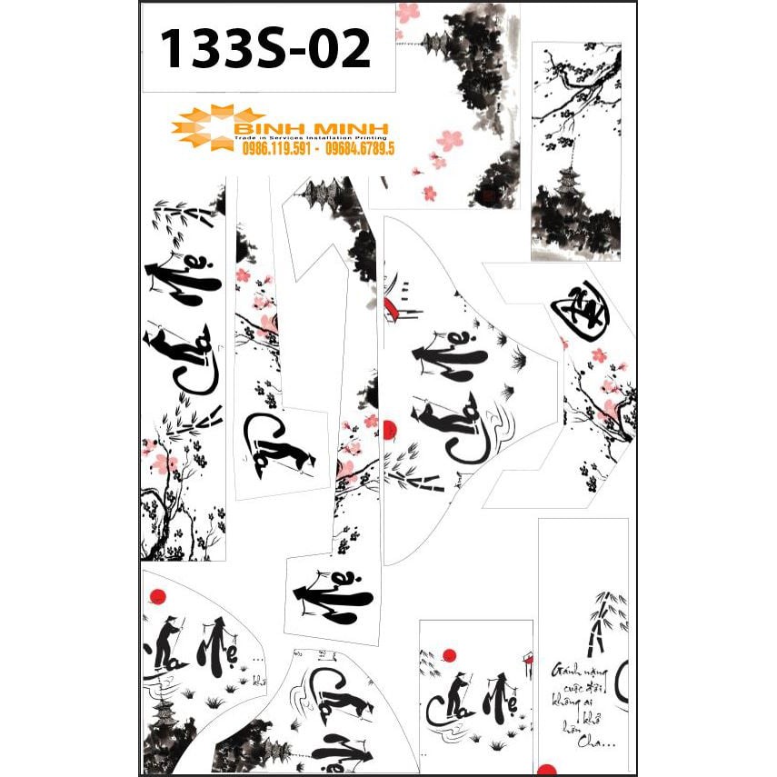 Tem trùm xe điện 133 -  mẫu Cha Mẹ