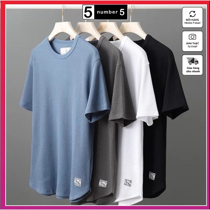 Áo thun nam áo phông nam tay ngắn cổ tròn chất thun cotton tổ ong xuất nhật co giãn 4 chiều [ATO]