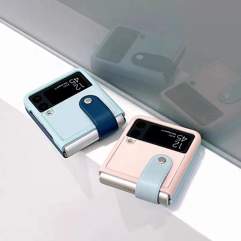 Ốp Điện Thoại Da Cứng Chống Sốc Có Vòng Tay Cho Samsung Galaxy Z Flip 3 Z Flip3