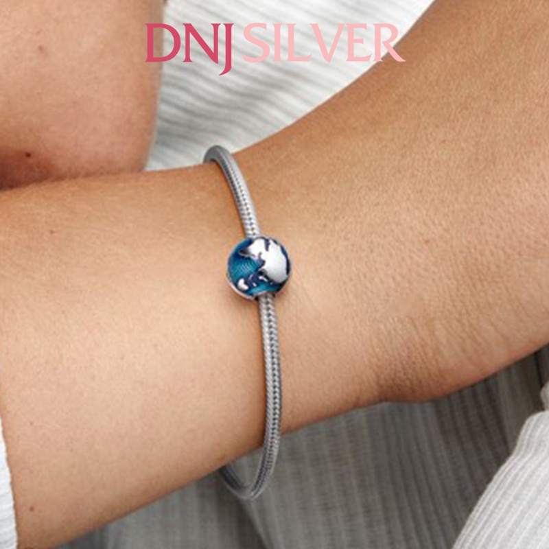 [Hàng cao cấp] Charm bạc 925 cao cấp, hàng chuẩn bạc - Charm Blue Globe thích hợp để mix vòng tay charm - DN091