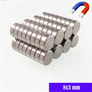Nam châm đất hiếm tròn không lỗ (các loại kích thước dày 3mm) set 10 viên
