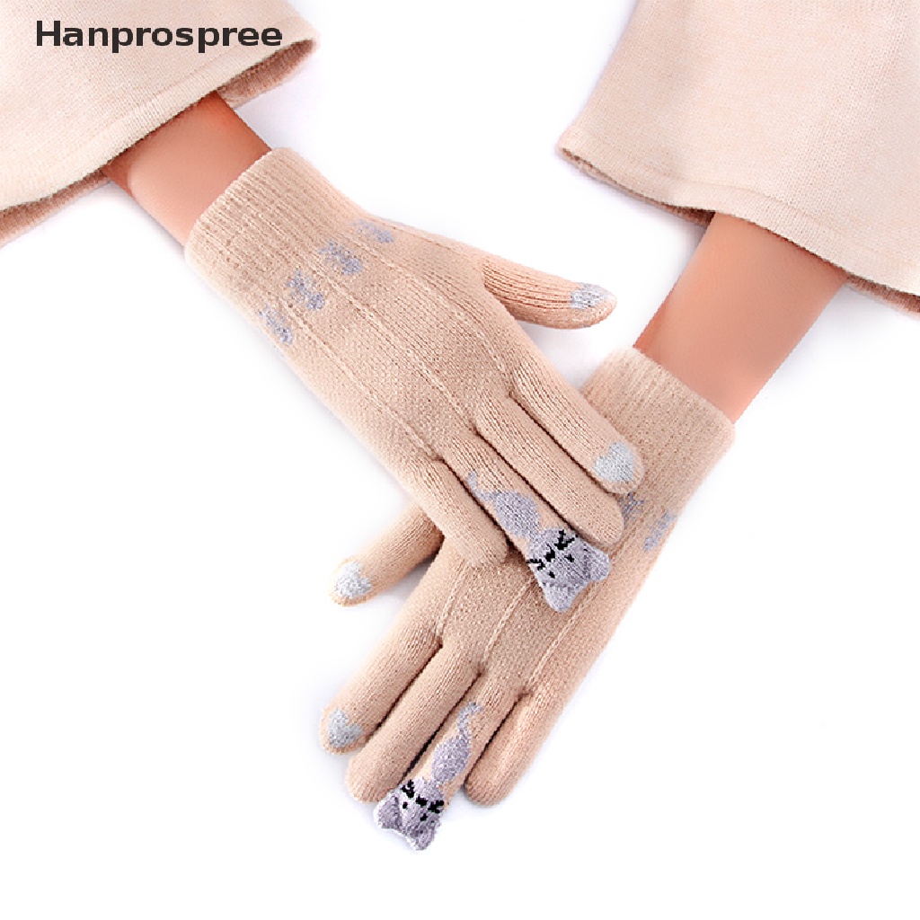 Hanprospree > Găng Tay Dệt Kim Giữ Ấm Mùa Đông Có Thể Chạm Màn Hình Cảm Ứng Dễ Thương Cho Nữ well