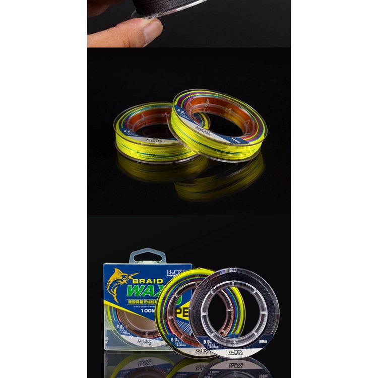 Cuộn Dây Câu Cá Bện 9 Sợi PE Dài 100M Siêu Mịn Chống Mài Mòn