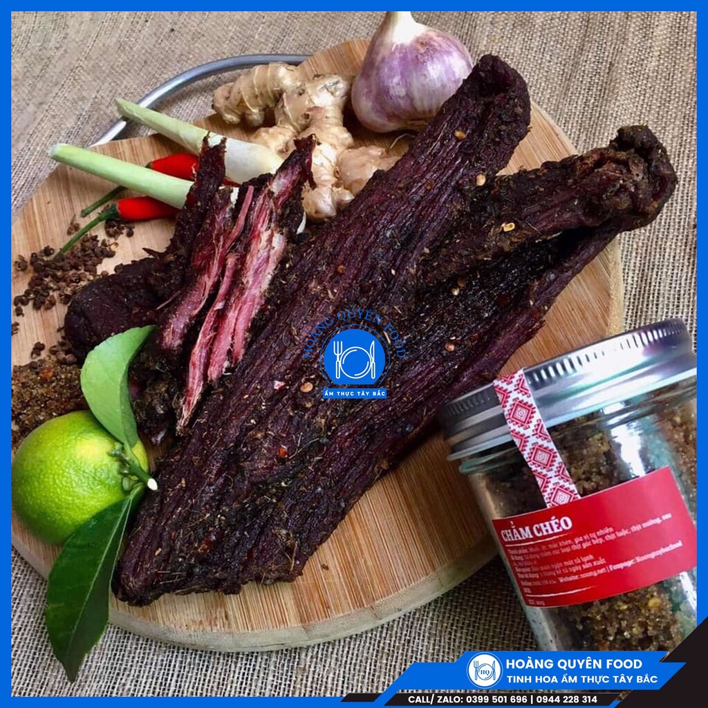 Thịt Trâu Gác Bếp Ẩm Thực Tây Bắc - 1KG Tặng Kèm Chẳm Chéo | HQ FOOD | BigBuy360 - bigbuy360.vn