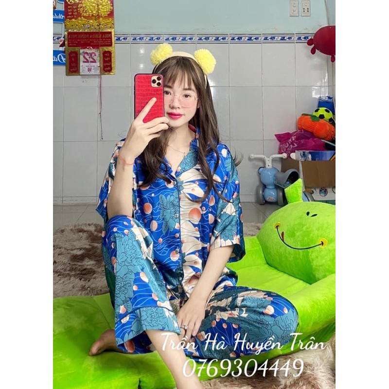 Đồ Bộ Pijama Satin Lụa Hình X Tay Cộc | BigBuy360 - bigbuy360.vn