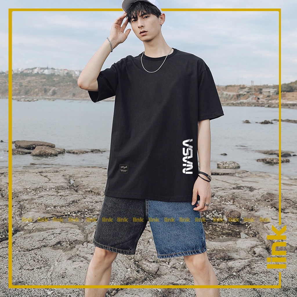 Áo thun unisex NASA cotton mềm mịn tay lỡ dáng rộng