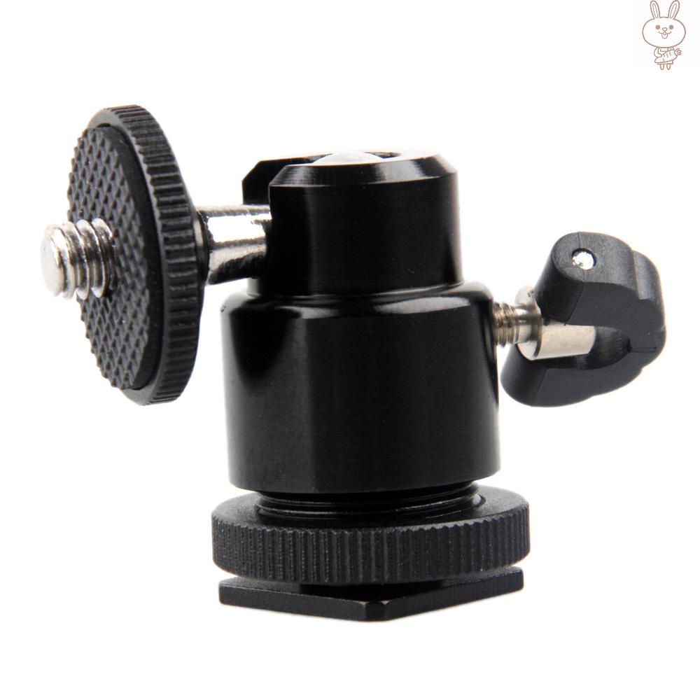 RD Andoer Aluminium Alloy Mini Ball Head 1/4" Mount with Flash Shoe for DSLR SLR DC Camera Mini DV Monitor etc