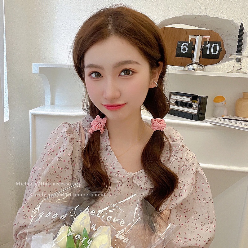 Dây Cột Tóc Cao Su Co Giãn Đính Nơ Dễ Thương Cho Nữ