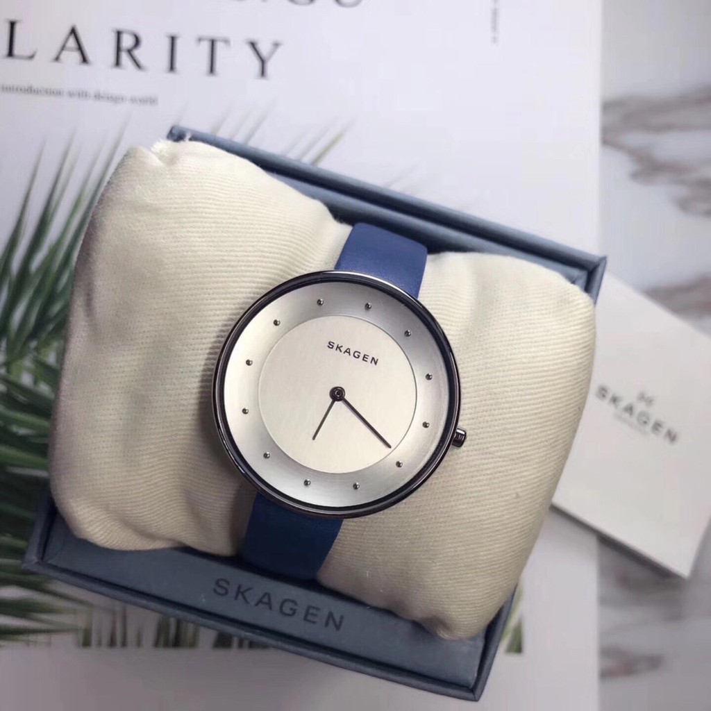 đồng hồ nữ skagen gitte dây da size 38mm ( 4 màu)