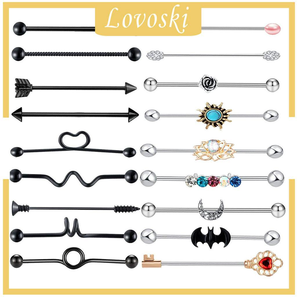 Set 18 Khuyên Tai Bằng Thép Không Gỉ 14g 38mm 1 1 / 2 &quot;Inch